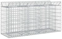 vidaXL Gartenzaun Gabionen-Hochbeet 150 x 50 x 80 cm Verzinkter Stahl Silber,...