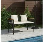 vidaXL Gartenbank, Bank Outdoor Schwarz und Cremewei&szlig; 117 x 54 x 74,5 cm