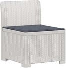 vidaXL Sofaelement 1-Sitzer Garten-Sofa mit Kissen Rattan-Look PP Wei&szlig;