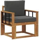 vidaXL Sofaelement Outdoor-Sofa Massives nholz und Polyester Natur (1 St)