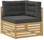 vidaXL Sofaelement Outdoor Ecksofa Massivholz Wei&szlig; (1 St)