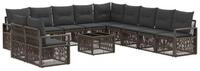vidaXL Gartenlounge-Set Gartensofa-set 12 stk. Grau Poly-Rattan, (12-tlg)