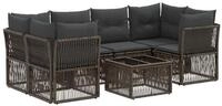 vidaXL Gartensofa Gartensofa-set 7 stk. Grau Poly-Rattan, 7 Teile