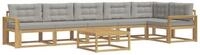 vidaXL Gartenlounge-Set Outdoor-Sofagarnitur 7 stk. Wei&szlig; und Hellgrau...