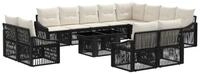 vidaXL Gartensofa Gartensofa-set 13 stk. Schwarz und Cremewei&szlig; Poly-Rattan, 13...
