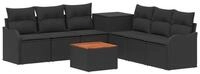 vidaXL Gartensofa Sofa Set 8 stk. Schwarz Polyrattan und Stahl, 8 Teile
