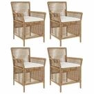 vidaXL Gartenstuhl Gartenstuhl 4 stk. Beige und Creme Poly-Rattan (4 St)