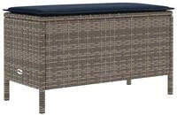 vidaXL Sofaelement Garten-Fu&szlig;hocker Grau und Marineblau 80 x 38 x 42 cm...