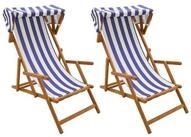 vidaXL Gartenlounge-Sessel 675 x 113 x 103 cm Liegestuhl 2 pcs 3 Position...