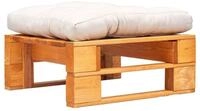 vidaXL Hocker Paletten-Ottomane mit Kissen in Sandfarben Holz Honigbraun (1 St)
