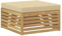 vidaXL Sofaelement Outdoor-Fu&szlig;hocker Massivholz Wei&szlig; (1 St)