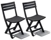 Mojawo Armlehnstuhl 2x Gartenstuhl Klappstuhl Campingstuhl Kunststoff Anthrazit