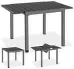 tectake Gartentisch Outdoor-Esstisch aus Aluminium f&uuml;r 4-6 Personen, 80&ndash;120...