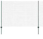 vidaXL Gartenzaun Geschwei&szlig;ter Drahtzaun mit Pfosten 25 x 1,5 m Verzinkter...
