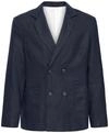 Sakko CASUAL FRIDAY "Sakko CFEdlund Linen", Herren, Gr. 46, blau (schwarz navy),