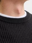 Rundhalspullover "JJPANNEL KNIT CREW NECK AW26 PLS", Herren, Gr. 3XL, schwarz,