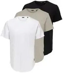 ONLY & SONS T-Shirt ONSMATT LONGY SS TEE 3-PACK (Packung, 3-tlg) Baumwolle, relaxed