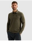 PME LEGEND Langarm-Poloshirt mit Logo Stickerei