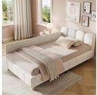 STILVORA Polsterbett 90x200 Kinderbett Bettgestell mit Rausfallschutz ohne matratze