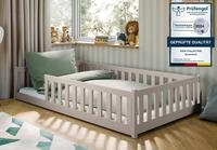 Kids Collective Kinderbett Bodenbett Bett mit Rausfallschutz & Lattenrost...
