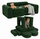 relaxdays Kindersofa 10-tlg. Kinder Spielsofa modular, 10 Teile, gr&uuml;n