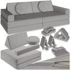 tectake Kindersofa Spielsofa, stapelbar, Schlaffunktion mit faltbaren...