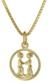 trendor Kette mit Anh&auml;nger 75990-06, Sternzeichen Zwilling 333 Gold +...