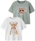 Name It Kurzarmshirt NKFVOTEA 2P SS NREG TOP (Packung, 2-tlg) Baumwolle, regular fit