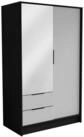Masseno Dreht&uuml;renschrank CAVA 102 cm Kleiderschrank mit Spiegel 2 T&uuml;ren und 2