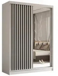 Masseno Schwebet&uuml;renschrank LAMELLO 160 cm Kleiderschrank mit Spiegel 2 T&uuml;ren...
