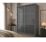 Beautysofa Schwebet&uuml;renschrank Viva mit Lacobel-Glas (4 Farben: Wei&szlig;, Grau,...