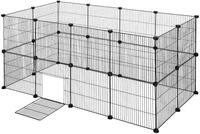 EUGAD Freigehege, f&uuml;r Kaninchen,Laufstall Laufgitter mit T&uuml;r 142x72x72cm...