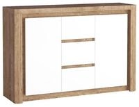 Masseno Kommode VARUS 144 cm Sideboard mit 3 Schubladen und 2 T&uuml;ren Eichefarben