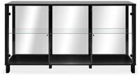 Finori Sideboard Vitrinen-Sideboard in Schwarz / Glas / Spiegel - 160x85x37,5cm