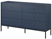 Masseno Kommode MONTEO 154 cm Sideboard mit 6 Schubladen Dunkelblau