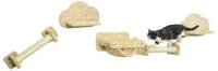 PawHut Katzen-Kletterwand f&uuml;r Wandmontage, Katzenstufen, Kratzbaum, Beige,