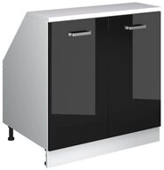 Vicco Kommode Rion, Schwarz Hochglanz/Wei&szlig;, 80 x 81.6 cm mit 2 T&uuml;ren, Schrankko...
