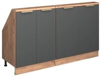 Vicco Unterschrank R-Line, Anthrazit-Gold/Goldkraft Eiche/Goldkraft Eiche, 140...