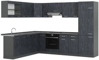 Vicco Winkelk&uuml;che R-Line, Schwarz Beton/Anthrazit, 287 x 227 cm ohne...