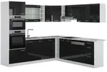 Vicco Winkelk&uuml;che R-Line, Schwarz Hochglanz/Wei&szlig;, 247 x 237 cm, AP Marmor...