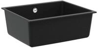 vidaXL K&uuml;chensp&uuml;le 530 x 460 mm Waschbecken Schwarz 530x460 mm 80 Quarz und 20