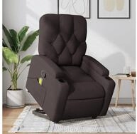 vidaXL Massagesessel, Massagesessel mit Aufstehhilfe Dunkelbraun Stoff