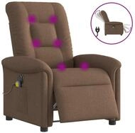 vidaXL Massagesessel, Massagesessel Elektrisch Braun Stoff