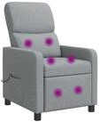 vidaXL Sessel Massage Relaxsessel Hellgrau Stoff (1-St)
