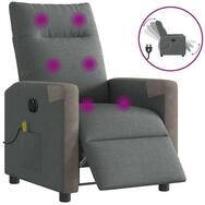 vidaXL Massagesessel, Massagesessel Elektrisch Dunkelgrau Stoff