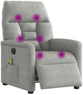 vidaXL Sessel Massagesessel Elektrisch Hellgrau Mikrofasergewebe (1-St)