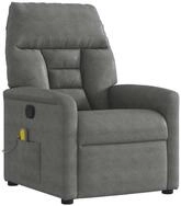 vidaXL Massagesessel, Massagesessel Dunkelgrau Mikrofasergewebe