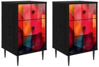 vidaXL Nachttisch 36 x 33 x 61 cm Nachttisch 2er Set Nachtschrank HEESCH 2 stk