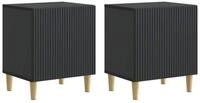vidaXL Nachttisch 43 x 34,5 x 50 cm Nachttisch 2er Set Nachtschrank Schwarz