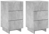 vidaXL Nachttisch Nachttisch 2 stk. Betongrau 33,5 x 34,5 x 60 cm Holzwerkstoff